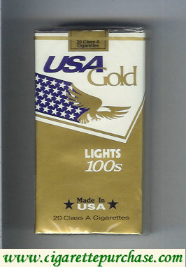 USA Gold Lights 100s cigarettes soft box